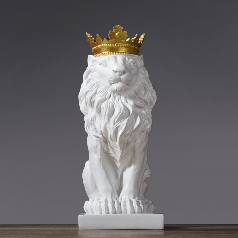 TEEK - Crowned Lion Statue HOME DECOR theteekdotcom White 7.87x3.14x3.94in 