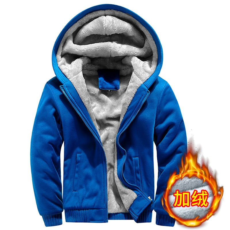 TEEK - Warm Fleece Hooded Jacket JACKET theteekdotcom Blue W11 M 45-55KG 