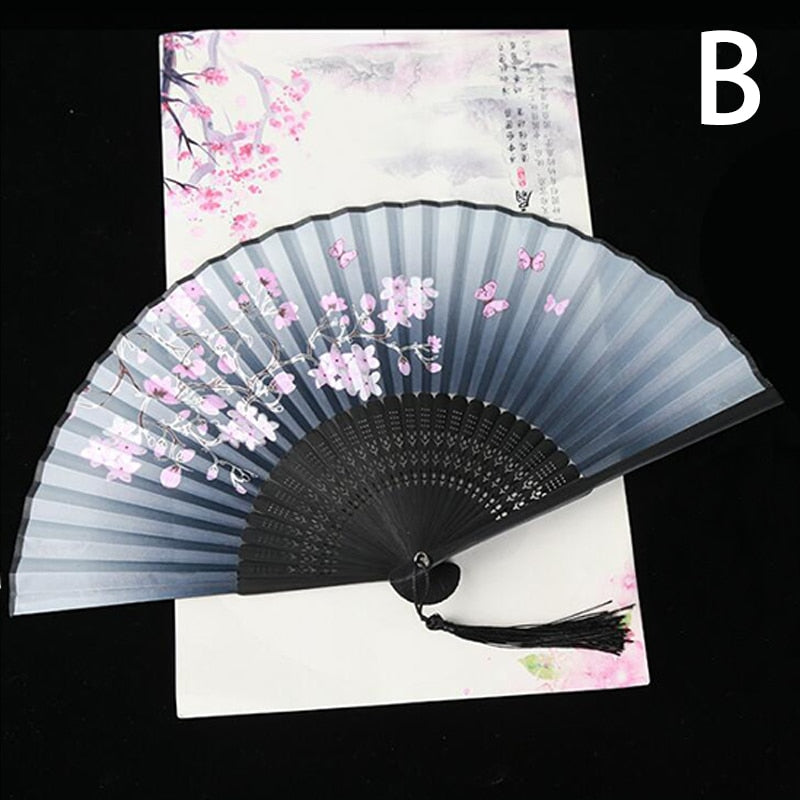 TEEK - Flower Patterned Folding Hand Fan FAN theteekdotcom B  