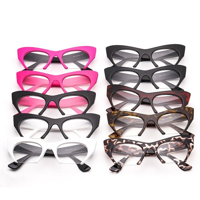 TEEK - Half Frame Cateye Glasses EYEGLASSES theteekdotcom   