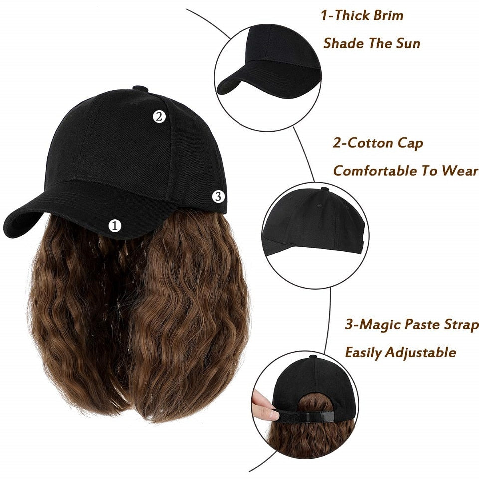 TEEK - Baseball Cap Wig HAIR theteekdotcom   