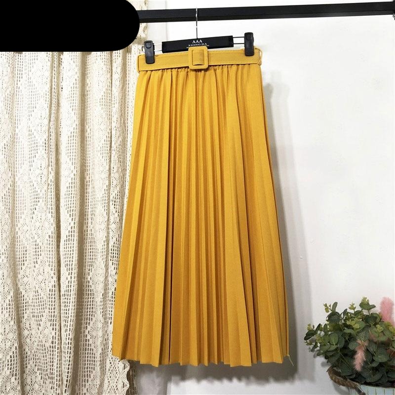 TEEK - Flex Pleated Skirt SKIRT theteekdotcom Yellow One Size 