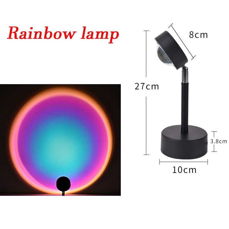 TEEK - USB Rainbow Sunset Projector Led Light LAMP theteekdotcom Rainbow lamp  