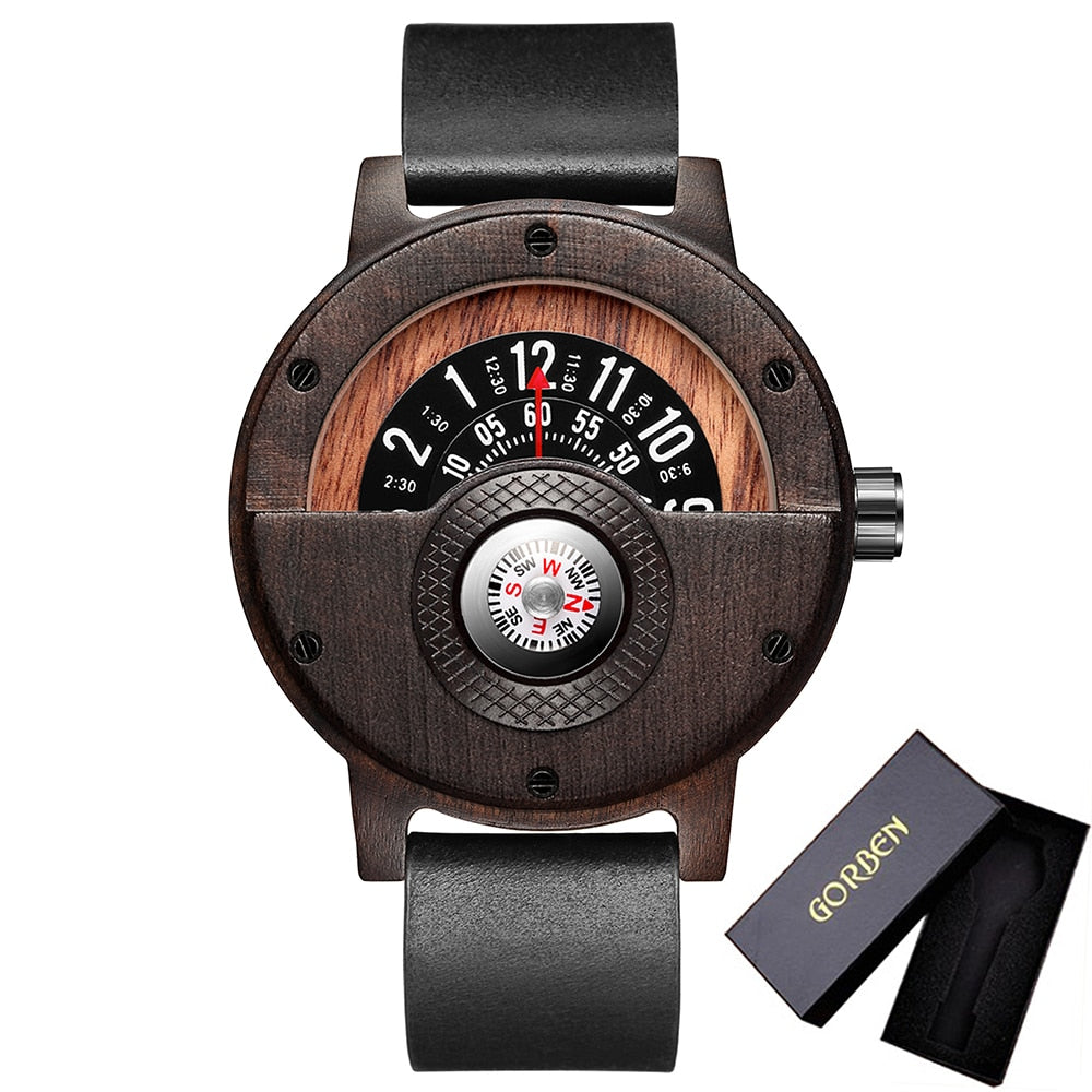 TEEK - Wood Compass Turn Mens Watch WATCH theteekdotcom Style 1 with box  