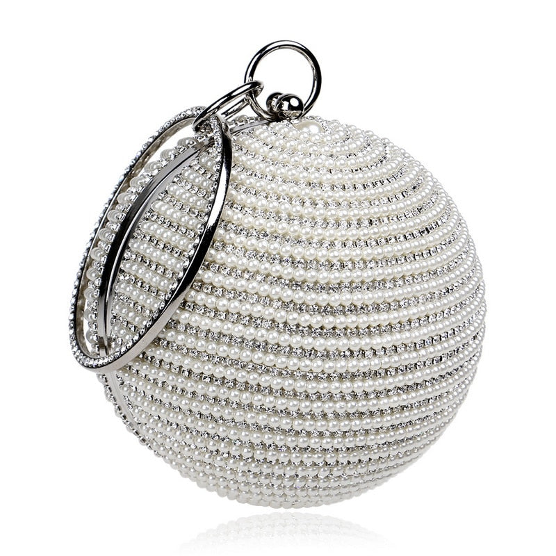 TEEK - Ball Tassel Crystal Wristlet Clutches BAG theteekdotcom YM1059silver  
