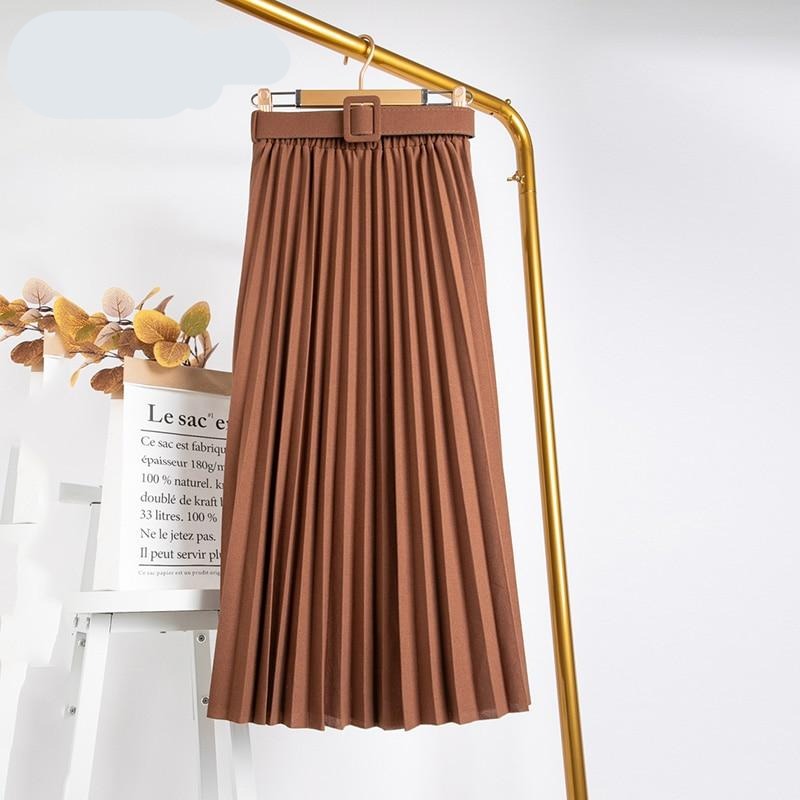 TEEK - Flex Pleated Skirt SKIRT theteekdotcom Dark brown One Size 