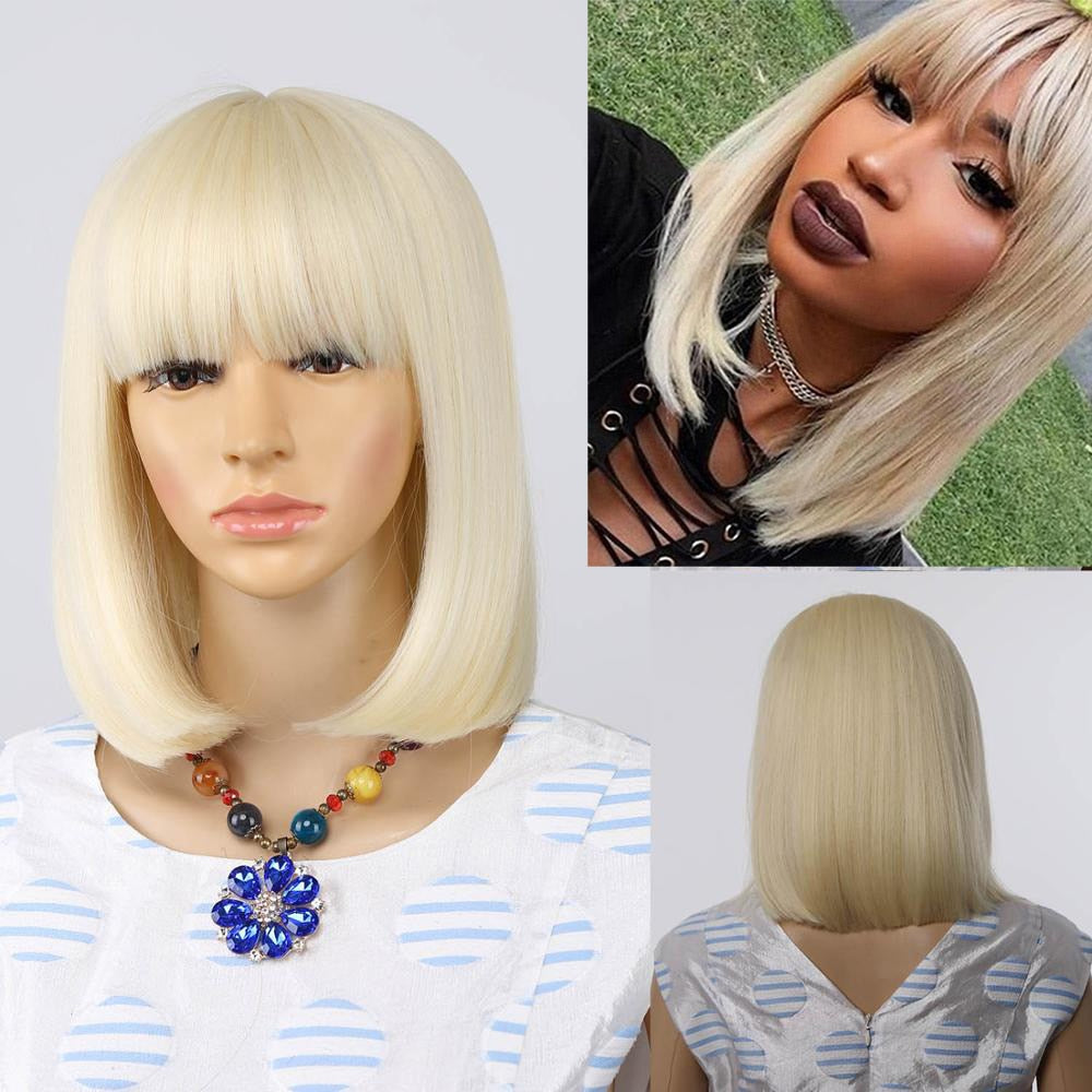 TEEK - Be Right Bang Wig HAIR theteekdotcom Platinum Blonde 16inches 