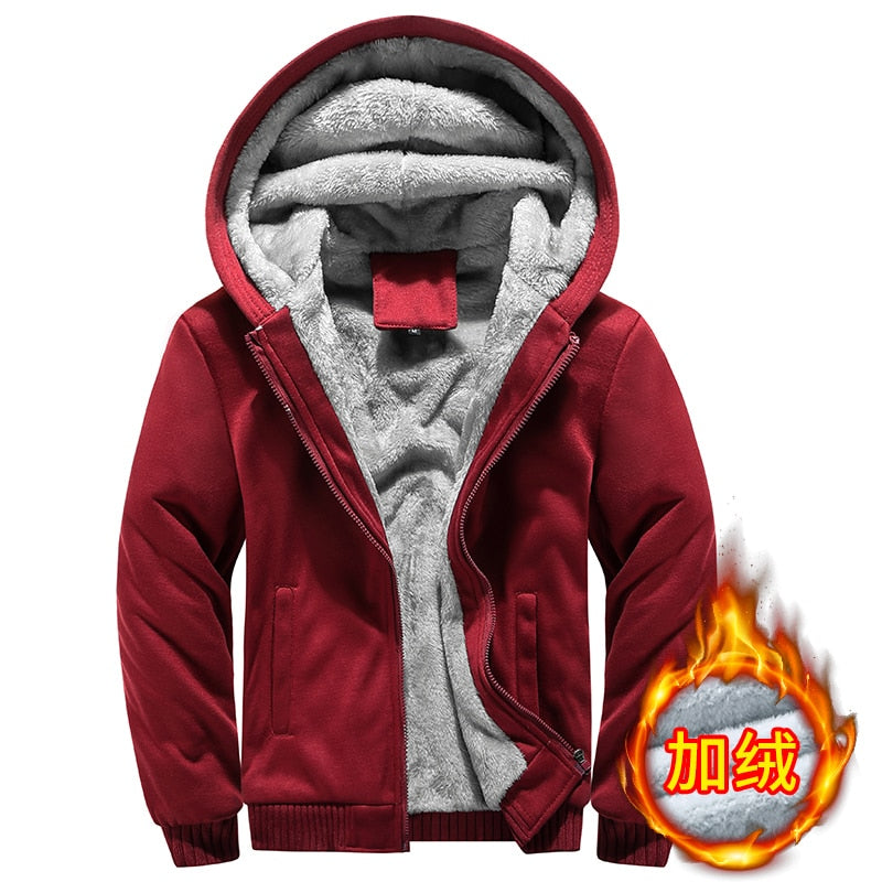 TEEK - Warm Fleece Hooded Jacket JACKET theteekdotcom Red W11 M 45-55KG 