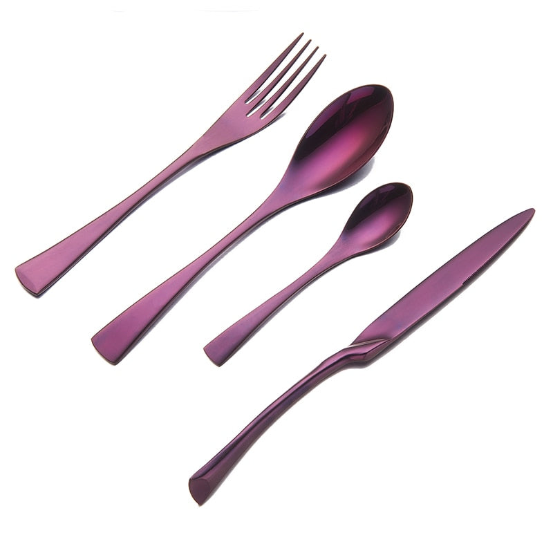 TEEK - Cutlery Stainless Steel Luxury Tableware KITCHEN TOOLS theteekdotcom purple  