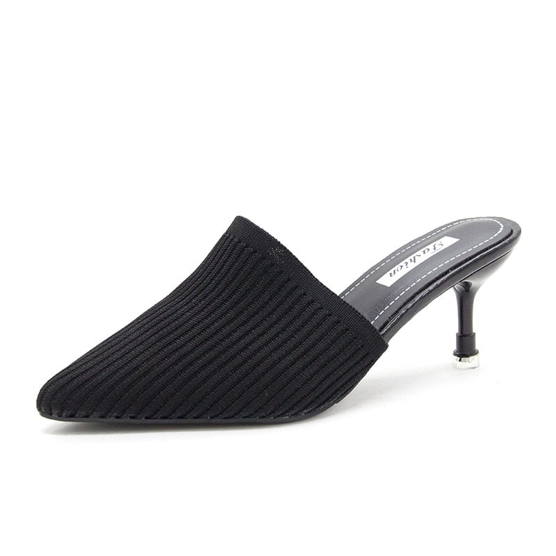 TEEK - Queen Vertical Sandals SHOES theteekdotcom black clear heel 5.5 