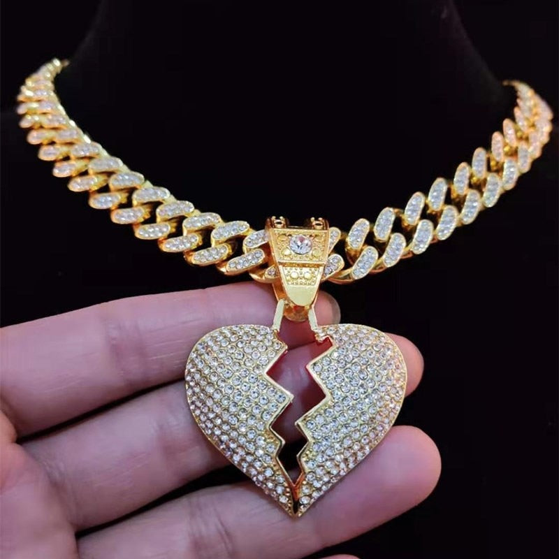 Broken heart chain hot sale cuban link