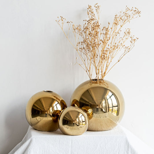 TEEK - Golden Ball Ceramic Vases HOME DECOR theteekdotcom   