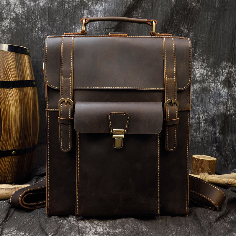 TEEK - Genuine Rucksack Backpack | Various Styles BAG theteekdotcom Design3 Dark Brown  
