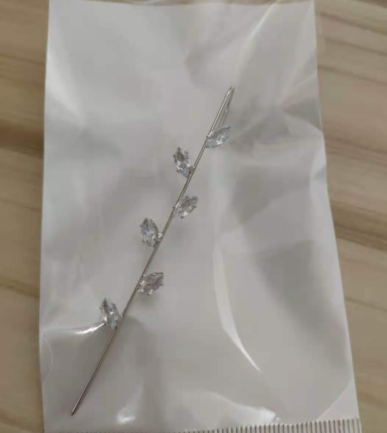 TEEK - Ear Needle Wrap Crawler Earrings JEWELRY theteekdotcom silver leaves  