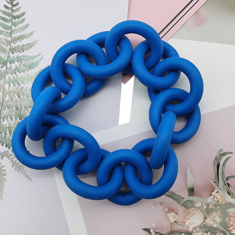 TEEK - Rubber Color Chain Bracelets JEWELRY theteekdotcom blue  