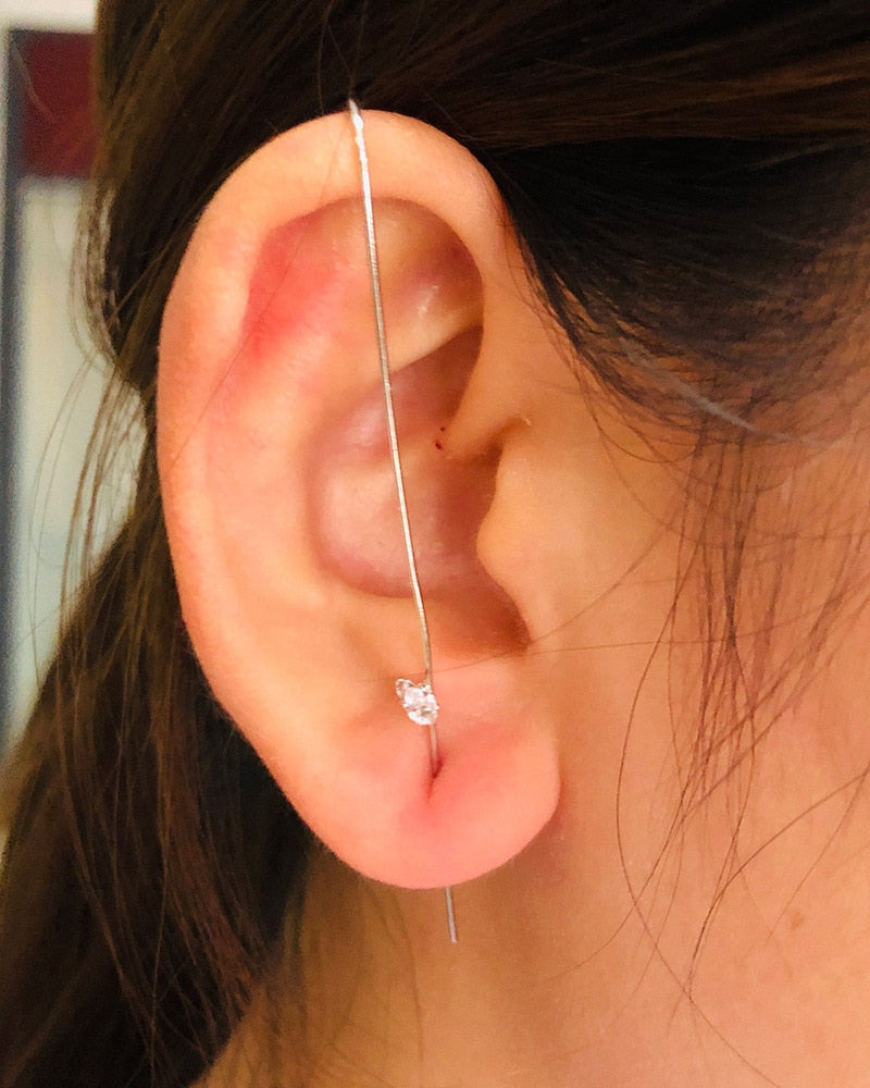 TEEK - Ear Needle Wrap Crawler Earrings JEWELRY theteekdotcom 6517 gold  