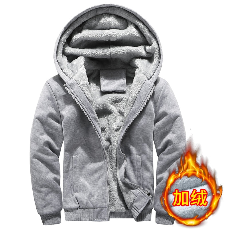 TEEK - Warm Fleece Hooded Jacket JACKET theteekdotcom Gray W11 M 45-55KG 