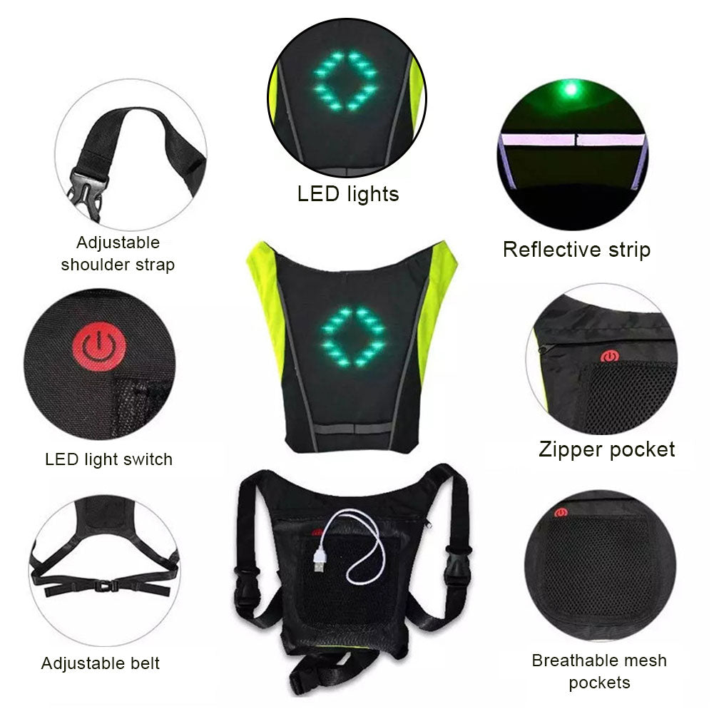 TEEK - LED Wireless Cycling Safety Turn Signal Light Vest SAFETY VEST theteekdotcom   
