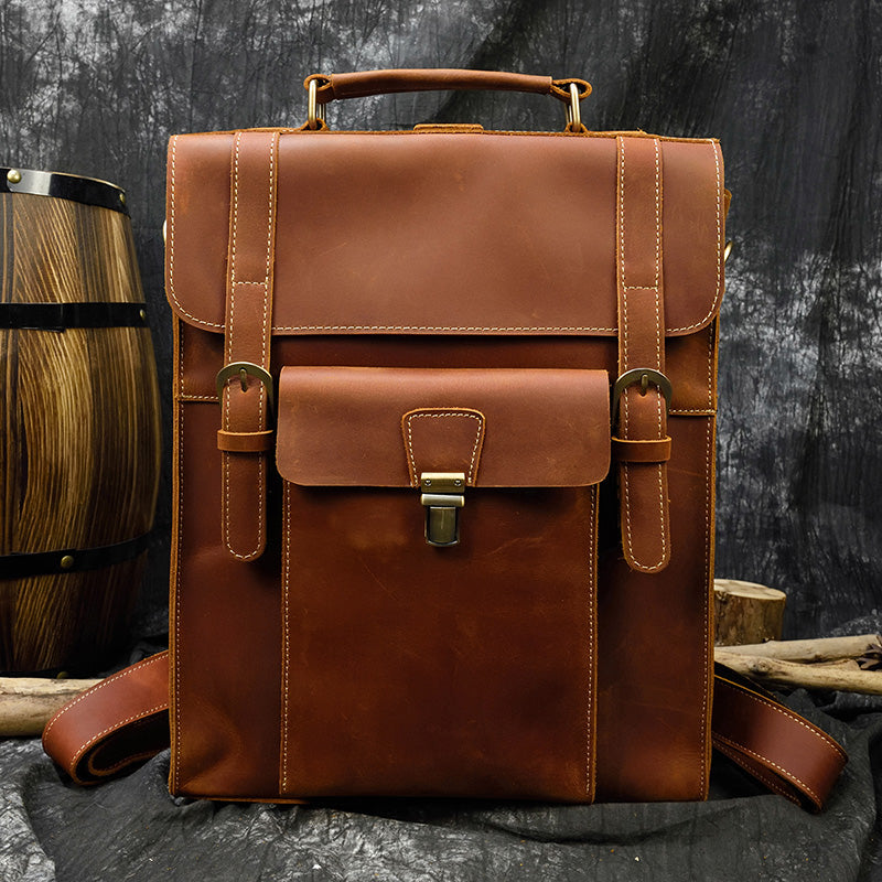 TEEK - Genuine Rucksack Backpack | Various Styles BAG theteekdotcom Design3 Light Brown  