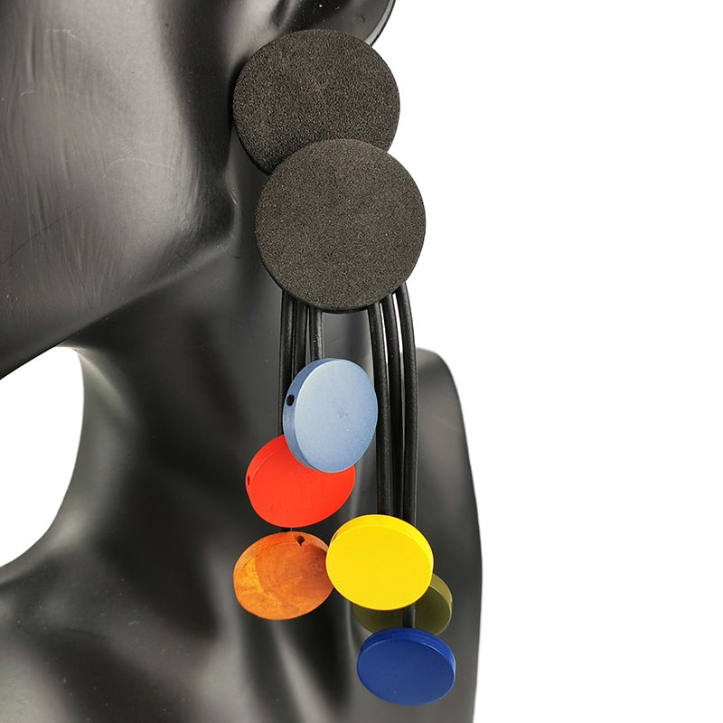 TEEK - Rubber Drop Wood Heart Earrings JEWELRY theteekdotcom Style 3 multicolor  