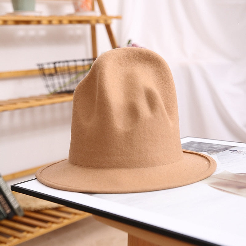 TEEK - Felt Fedora 100% Australia Wool Cap Hat HAT theteekdotcom khaki M (22.04in-22.83in) 