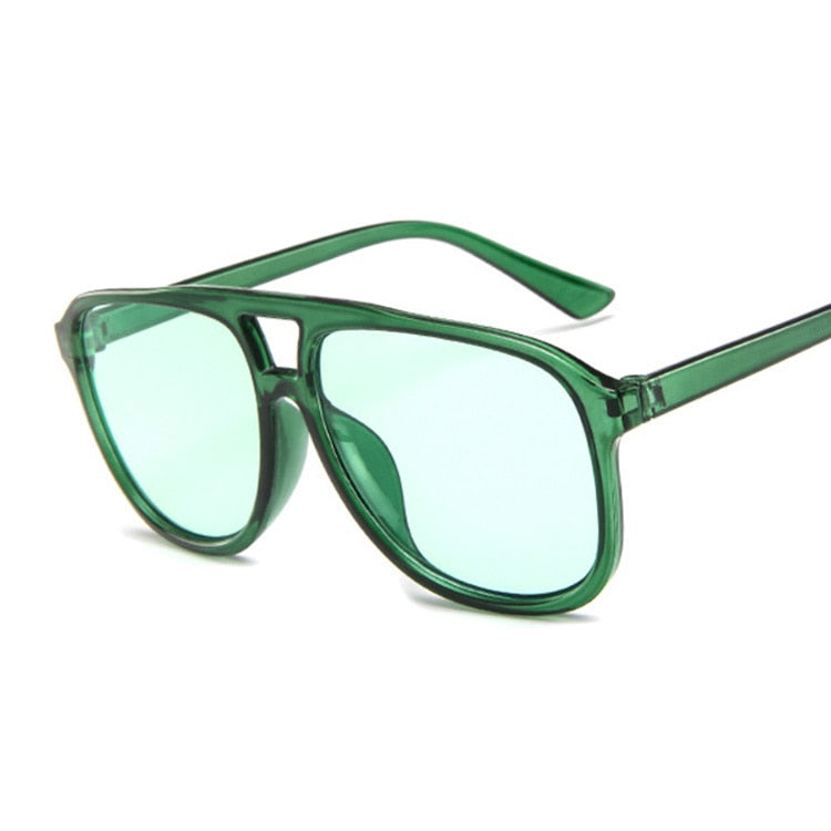 TEEK - Colored Oversized Pilot Sunglasses EYEGLASSES theteekdotcom Green As shown 
