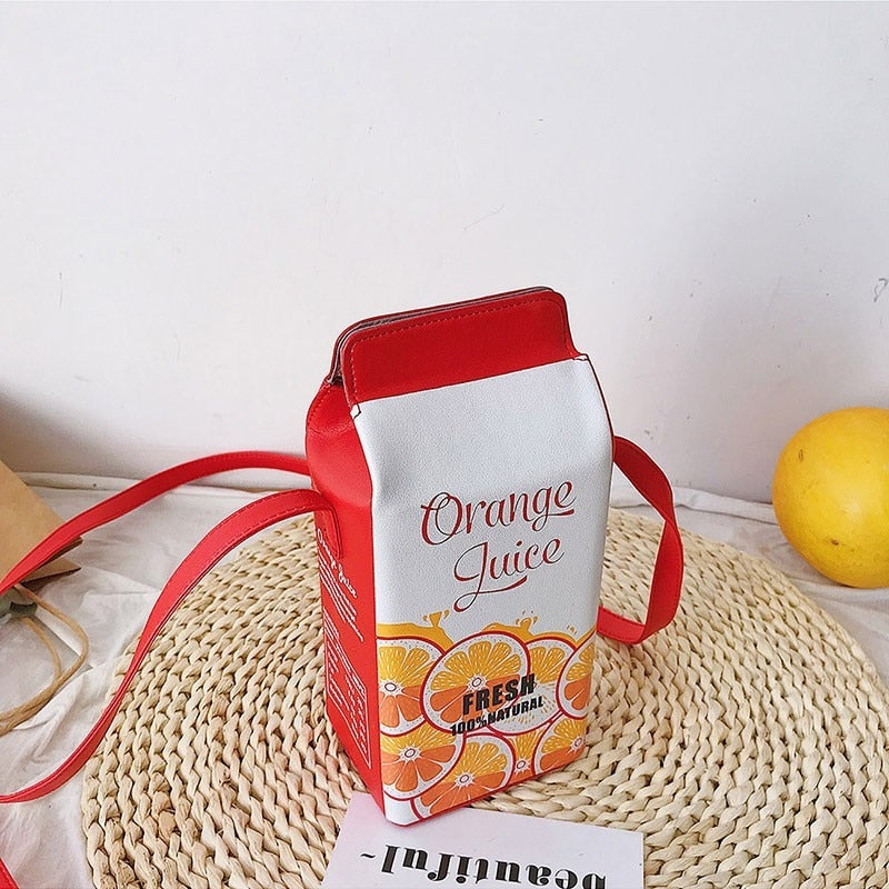 TEEK - Carton Pour Purse BAG theteekdotcom Orange Juice 4.33in X 3.94in X 9.84in 