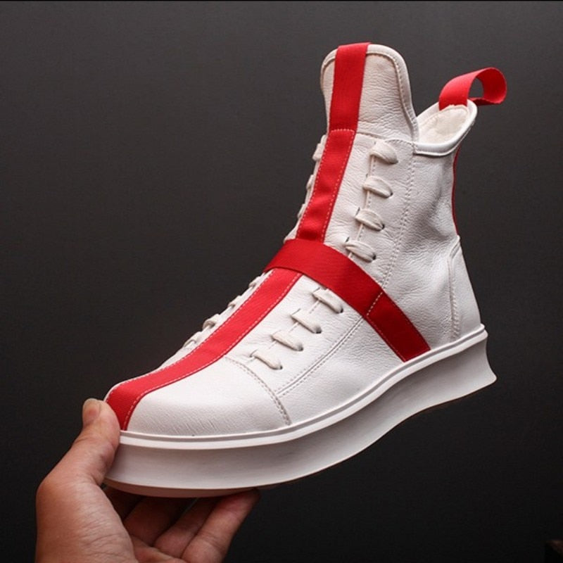 TEEK - Mens Personality Platform High-Top Sneakers SHOES theteekdotcom white 6 
