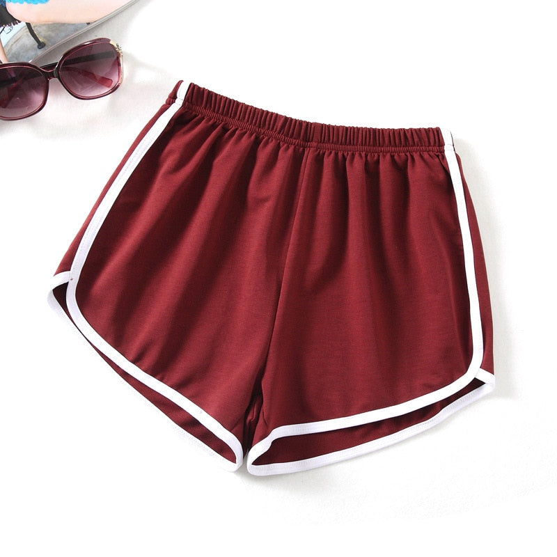 TEEK - Sport Shorts Candy Color Elastic Waist SHORTS theteekdotcom Wine Red S 