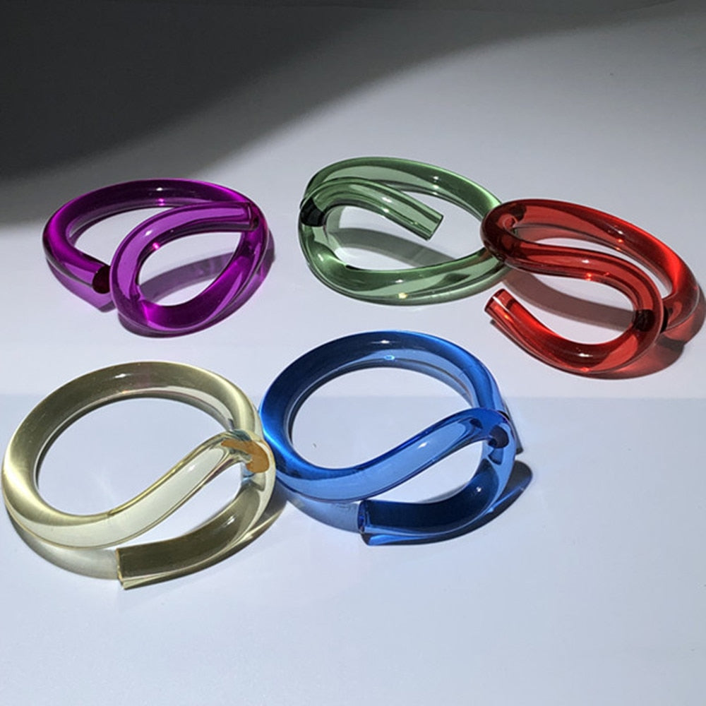 TEEK - Transparent Acrylic C Bangles | Various Colors JEWELRY theteekdotcom   