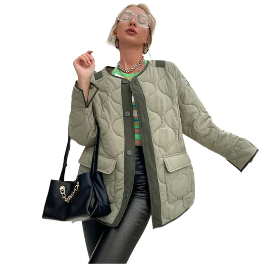 TEEK - Collarless Green Comfort Coat COAT theteekdotcom   