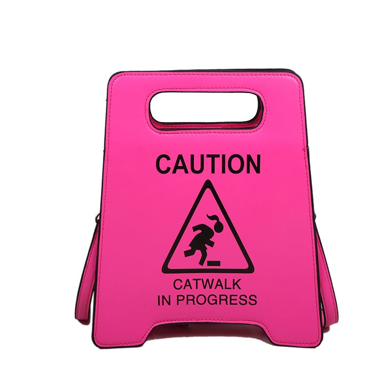 TEEK - Caution Sign Handbag BAG theteekdotcom Pink  
