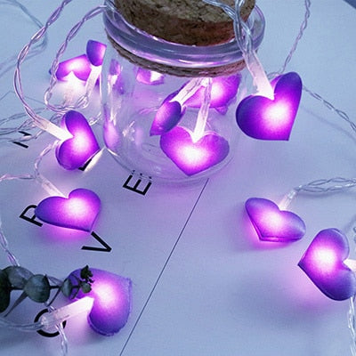 TEEK - LED Heart Shape String Lights LIGHTS theteekdotcom Purple 1.5m 10leds 