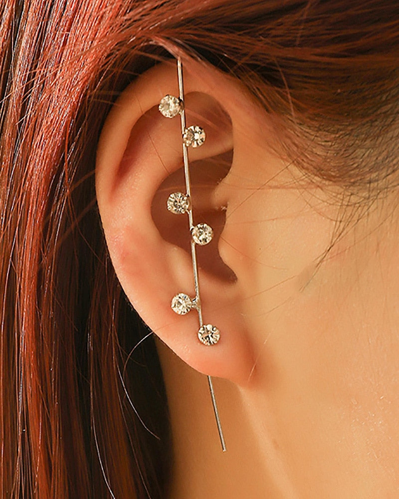 TEEK - Ear Needle Wrap Crawler Earrings JEWELRY theteekdotcom S474 silver  