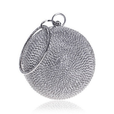 TEEK - Ball Tassel Crystal Wristlet Clutches BAG theteekdotcom YM8105silver  