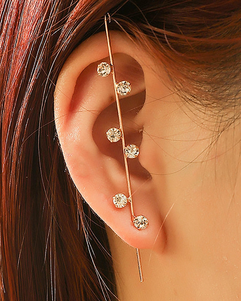 TEEK - Ear Needle Wrap Crawler Earrings JEWELRY theteekdotcom S473 gold  