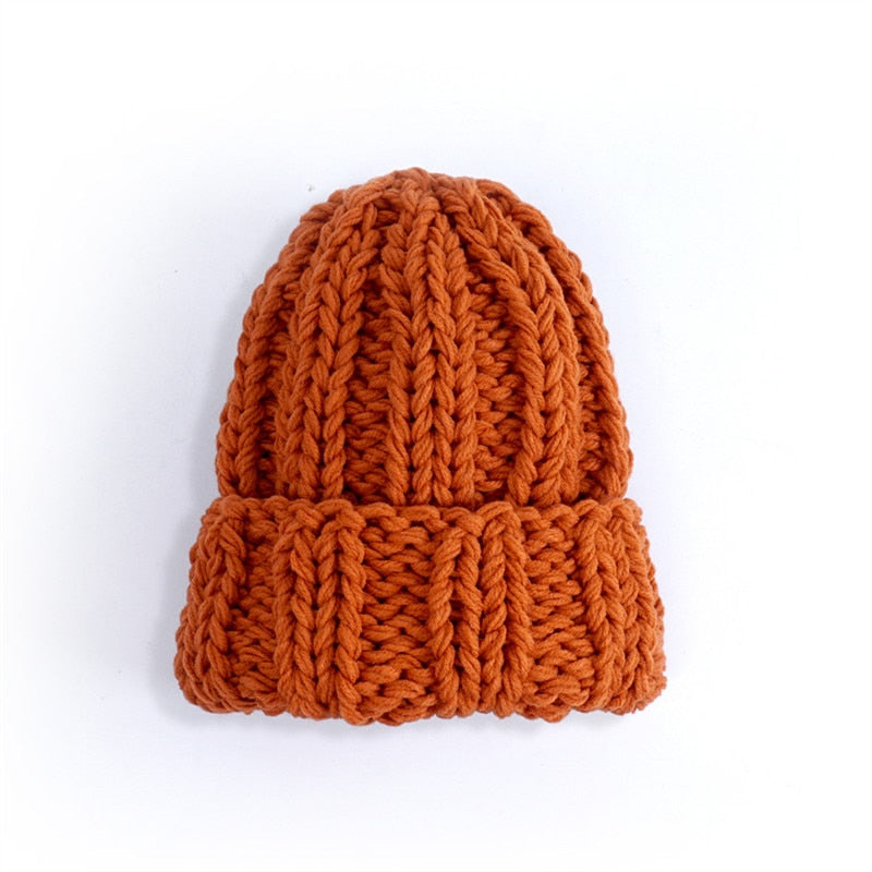TEEK - Thick Knitted Beanie HAT theteekdotcom Orange  