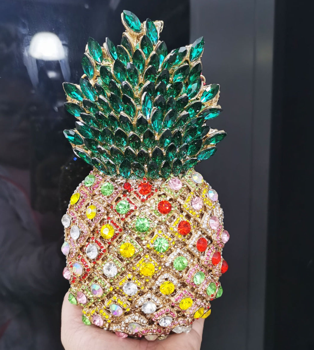 TEEK - Bejeweled Ripe Pineapple Evening Clutch Bags BAG theteekdotcom Colorful  