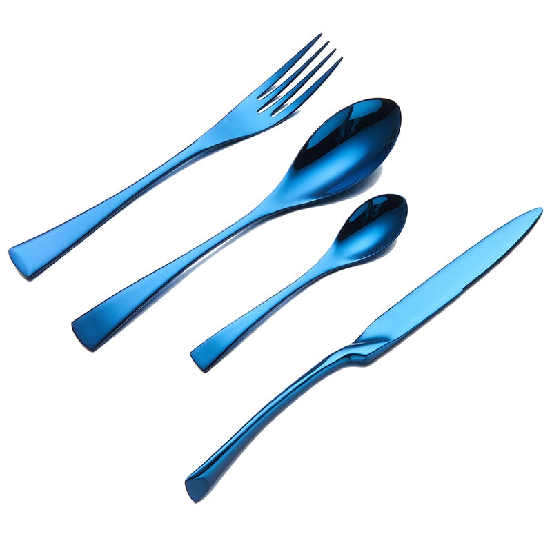 TEEK - Cutlery Stainless Steel Luxury Tableware KITCHEN TOOLS theteekdotcom blue  