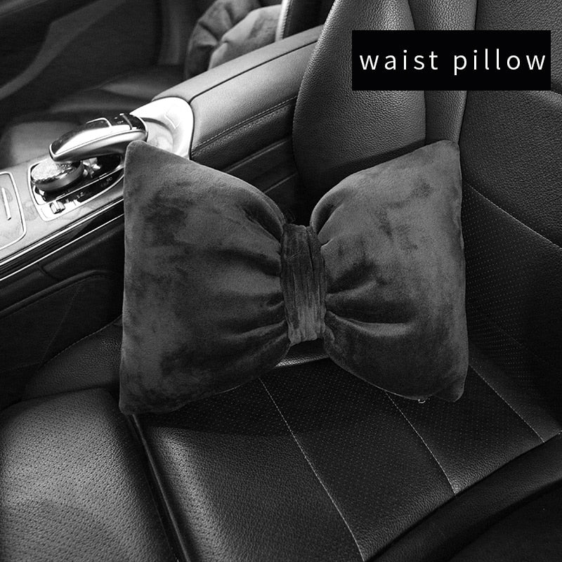 TEEK - Plush Outlined Knot Car Seat Cushions AUTO ACCESSORIES theteekdotcom 1black waist pillow  