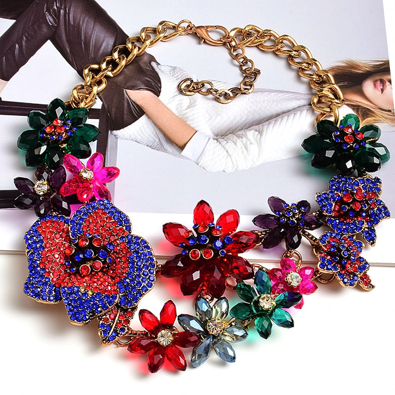 TEEK - Handmade Colorful Crystals Necklace JEWELRY theteekdotcom Multicolor 45cm 