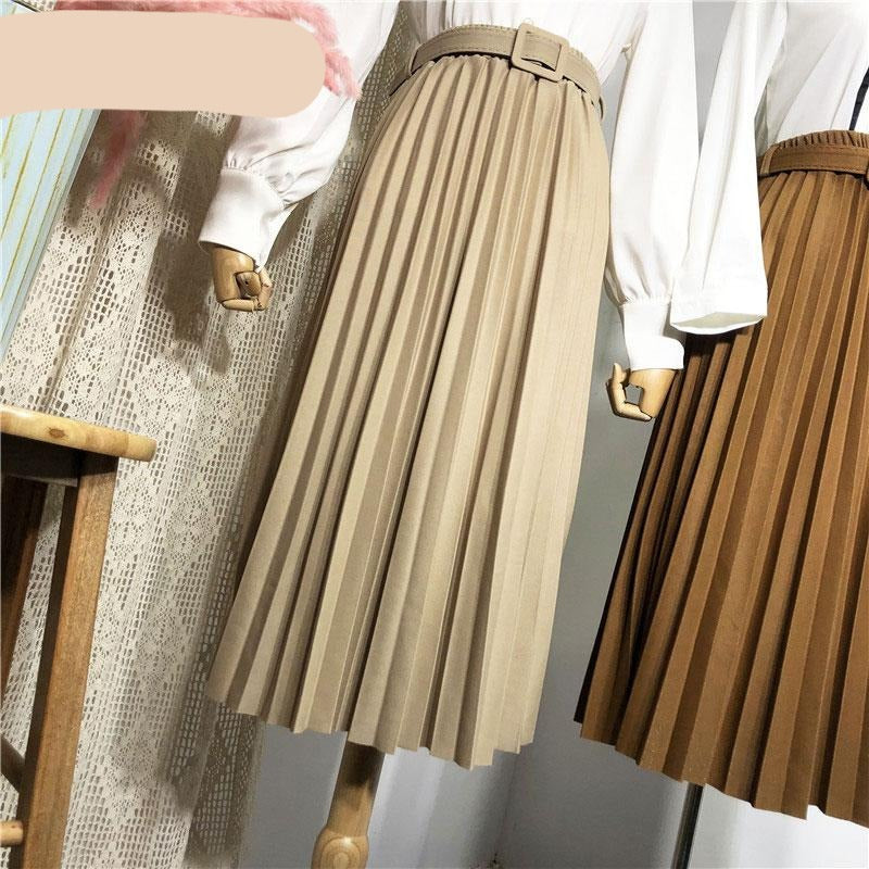TEEK - Flex Pleated Skirt SKIRT theteekdotcom Apricot One Size 