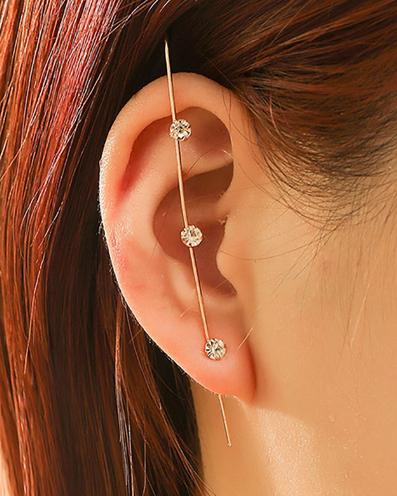 TEEK - Ear Needle Wrap Crawler Earrings JEWELRY theteekdotcom 475 gold  