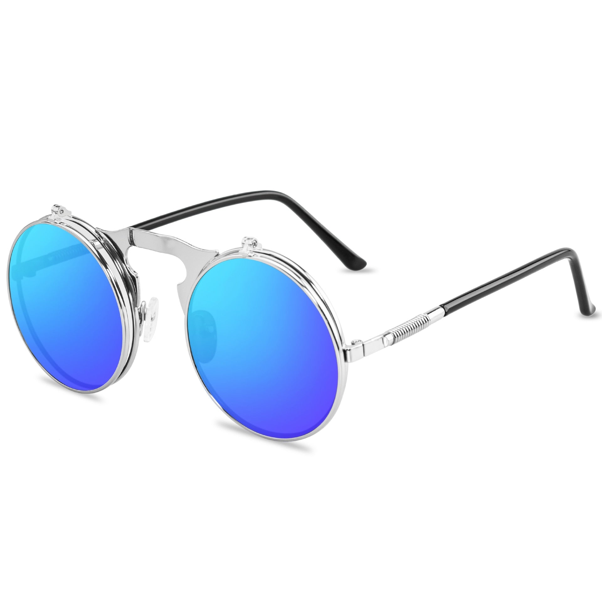 TEEK - Vintage Funk Flip Sunglasses EYEGLASSES theteekdotcom C4SilverBlue  