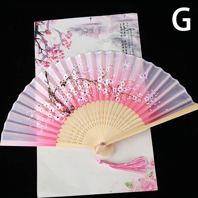 TEEK - Flower Patterned Folding Hand Fan FAN theteekdotcom G  