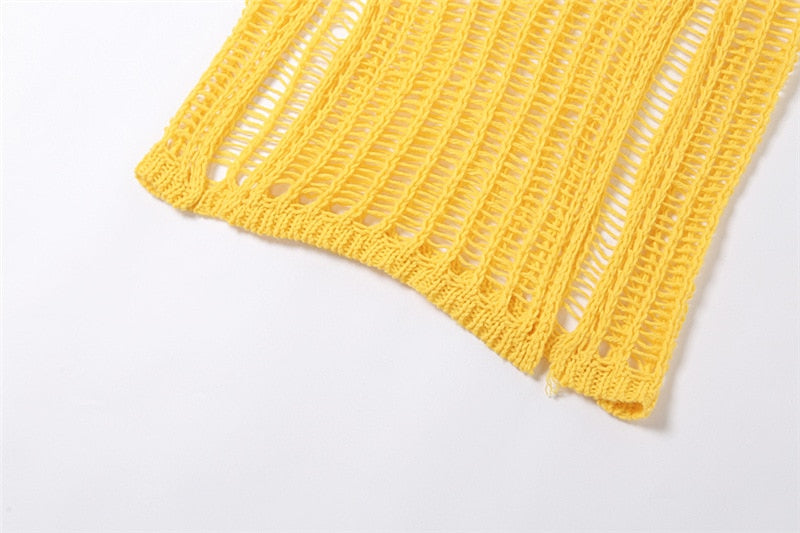 TEEK - Crochet Knitted Peek Long Skirt SKIRT theteekdotcom   