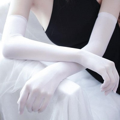 TEEK - Ultra-Thin Long Sheer Gloves GLOVES theteekdotcom White One Size 