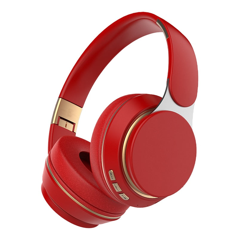 TEEK - Wireless Bluetooth Headset Foldable Stereo Headphones With Mic EARPHONES theteekdotcom Red  