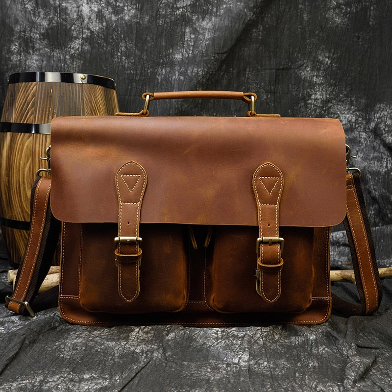 TEEK - Genuine Vintage Briefcase | Various Styles BAG theteekdotcom Light Brown 40cm  