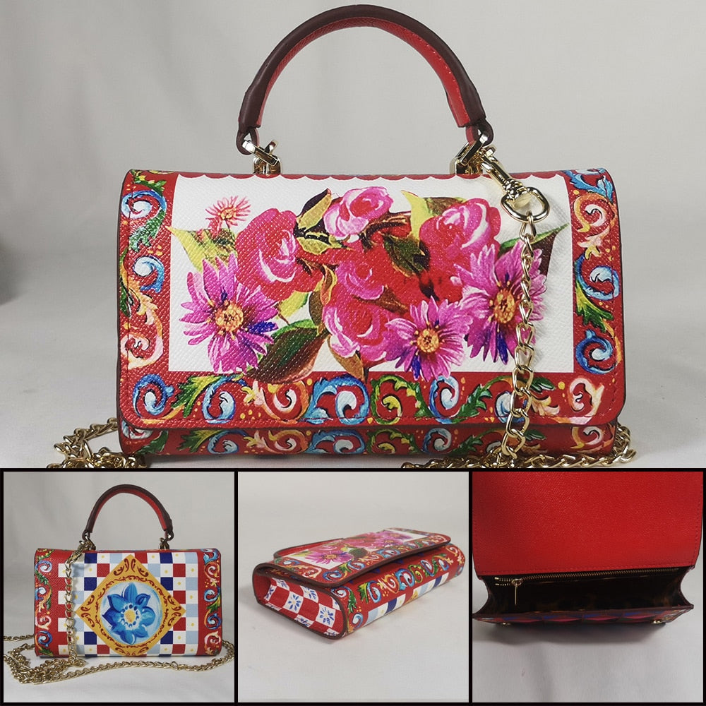 TEEK - Various Royal Printed Handbags BAG theteekdotcom 8 SM: 7.48in x 4.53in x 1.97in 